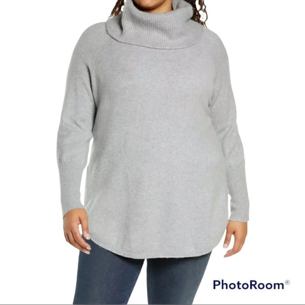 Caslon grey turtleneck sweater NWT M
